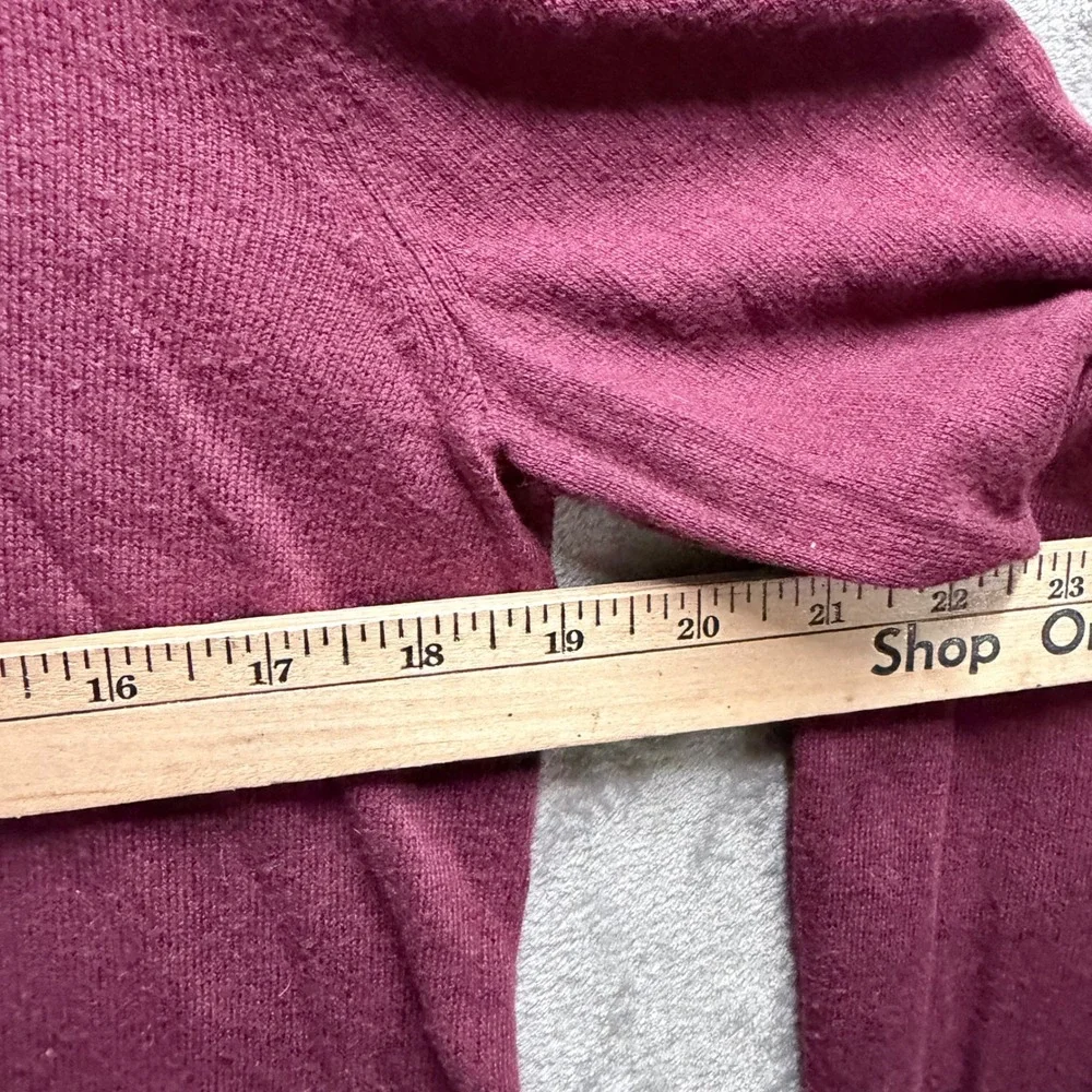 Hollister V-Neck Sweater Mens Medium Burgundy Red Knit Seagull Logo Long Sleeve